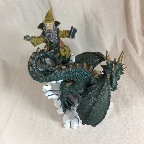 The Mystical Wizard Dragon Figurine Fantasy Mythical Fantasy Art Deco - Picture 6 of 9